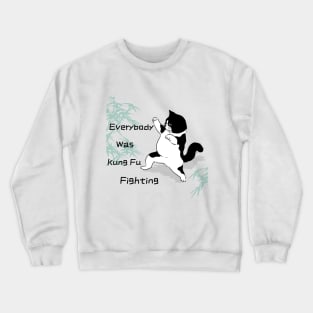 Kung Fu Fighting Cat Tee Crewneck Sweatshirt